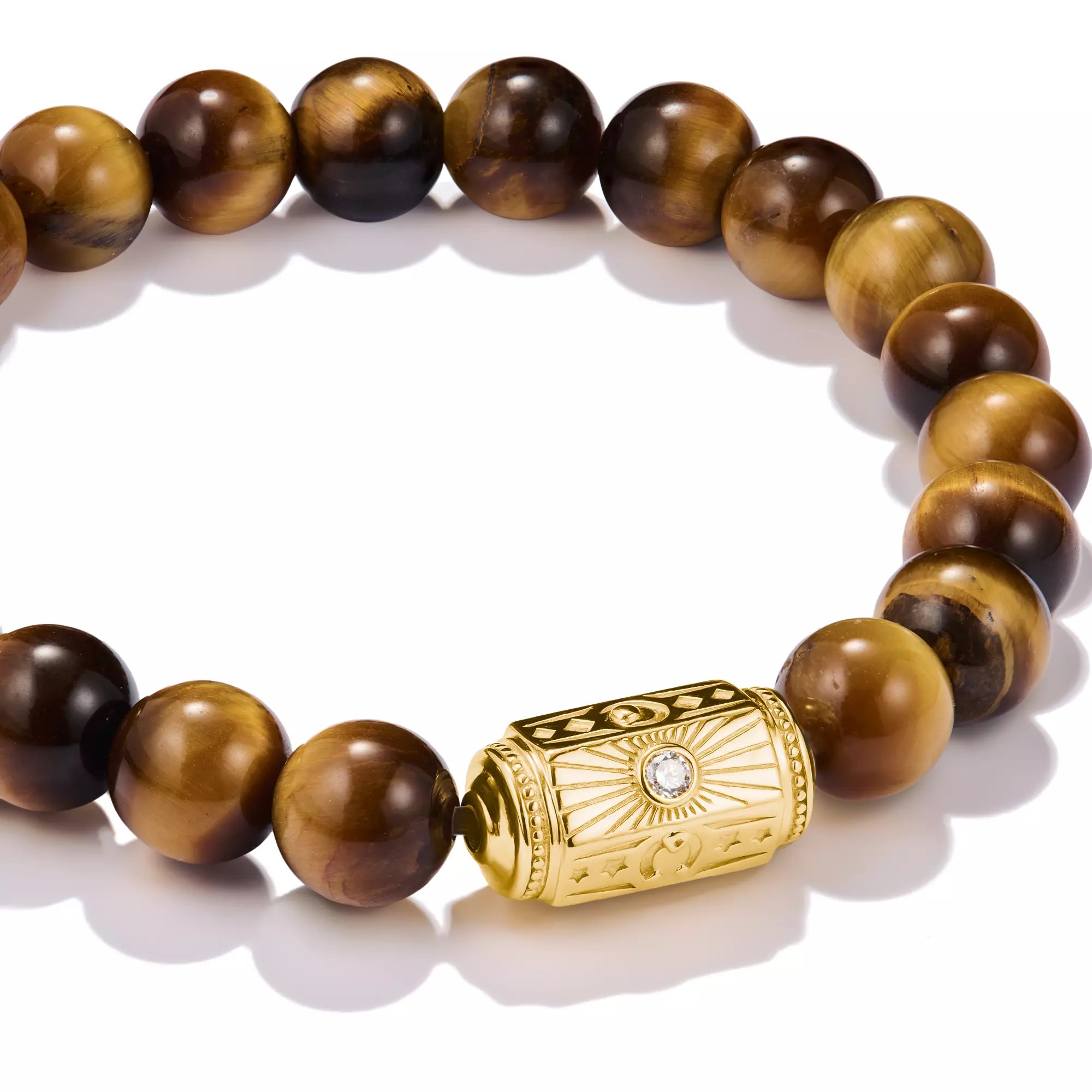Thomas Sabo ELYNDRA Armband 17 cm - 750/- Gold auf Silber & Tigerauge & Zirkonia - Braun – Ansicht 2