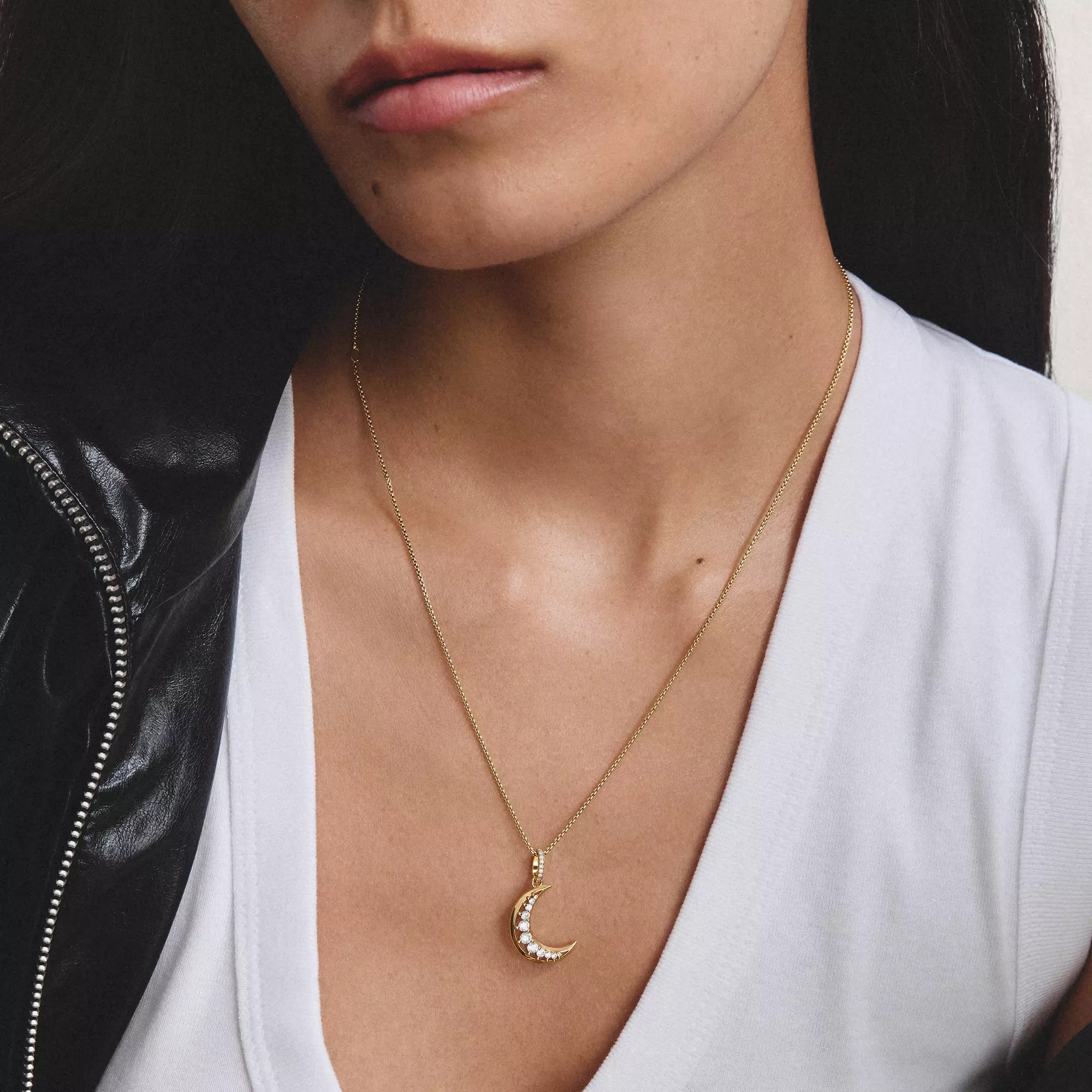 Thomas Sabo Midnight Sky - Anhänger Mond - 18k Gelbgold Vergoldung - Zirkonia – Ansicht 3