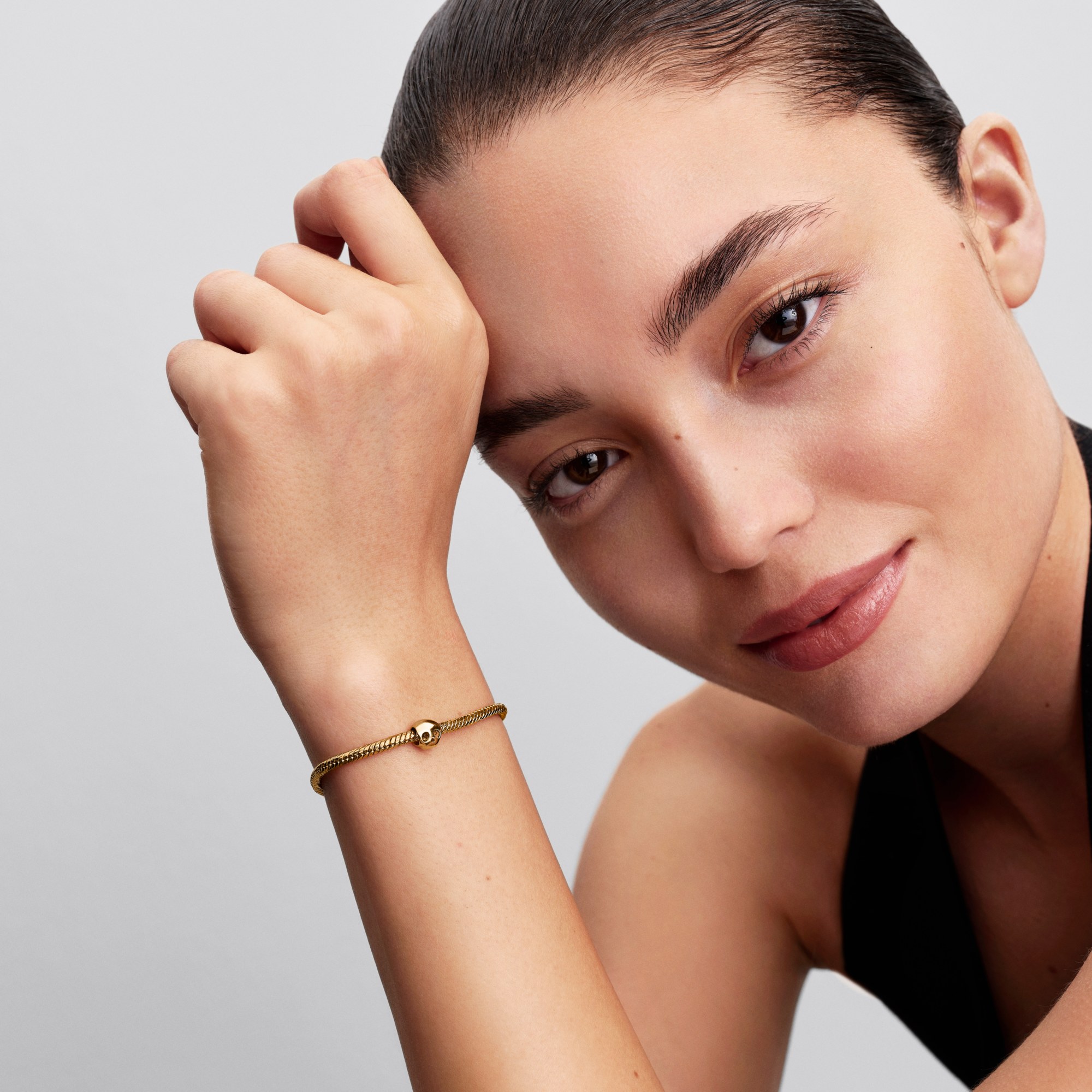 Pandora Totenkopf Mini - Charm - Gelbgold Vergoldung – Ansicht 4