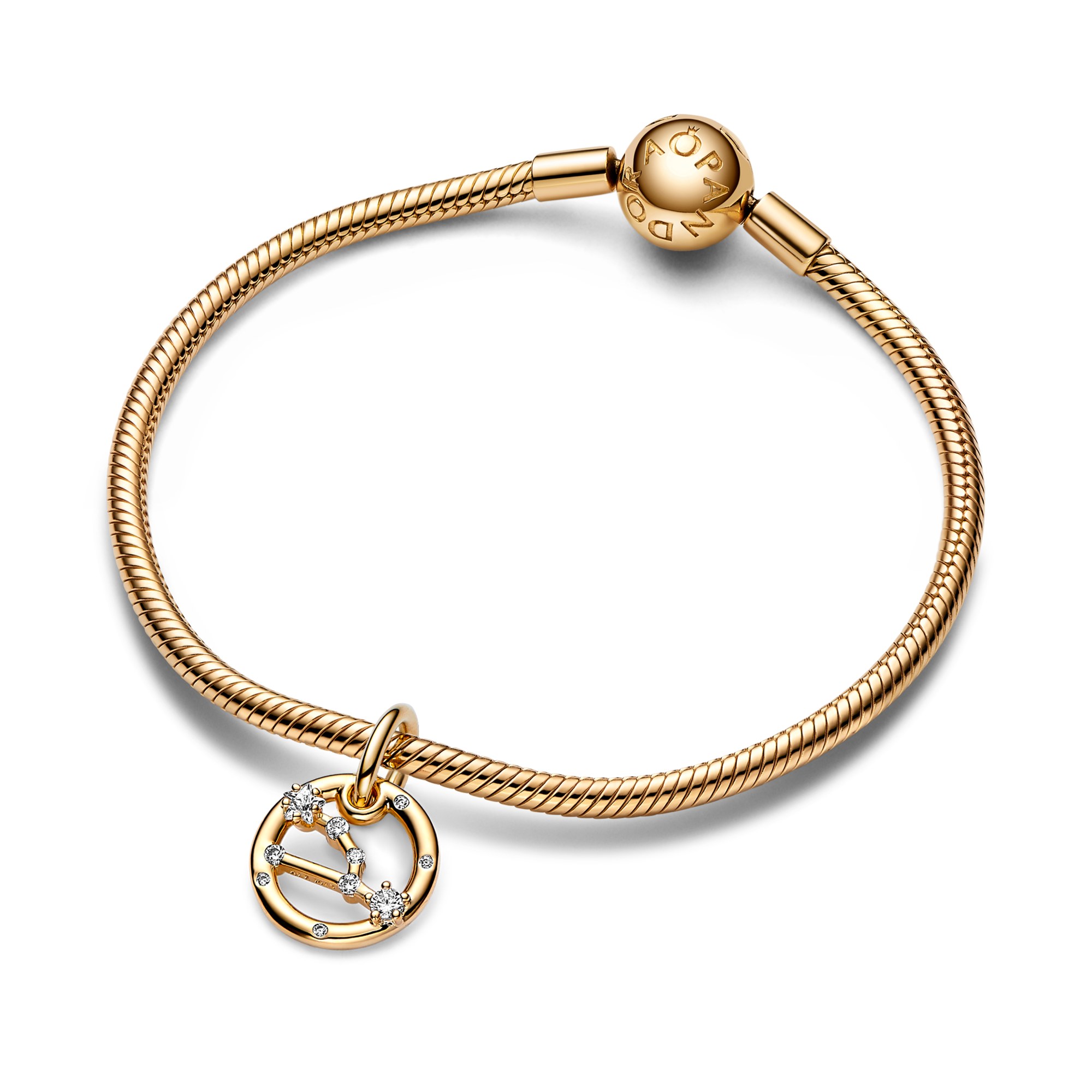 Pandora Sternzeichen Stier Charm-Anhänger - Gelbgold Vergoldung - Zirkonia – Ansicht 2