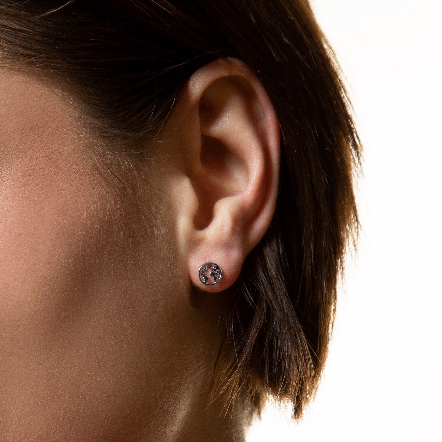 XENOX Ohrringe WELTKUGEL - Sterling Silber – Ansicht 3