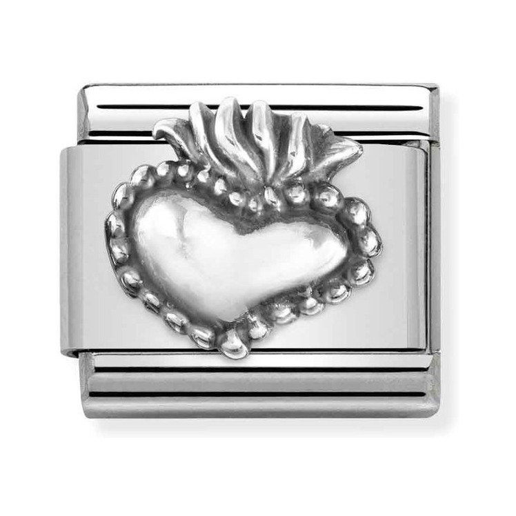 Nomination Composable Classic Charm Heiliges Herz - Edelstahl, Sterling Silber