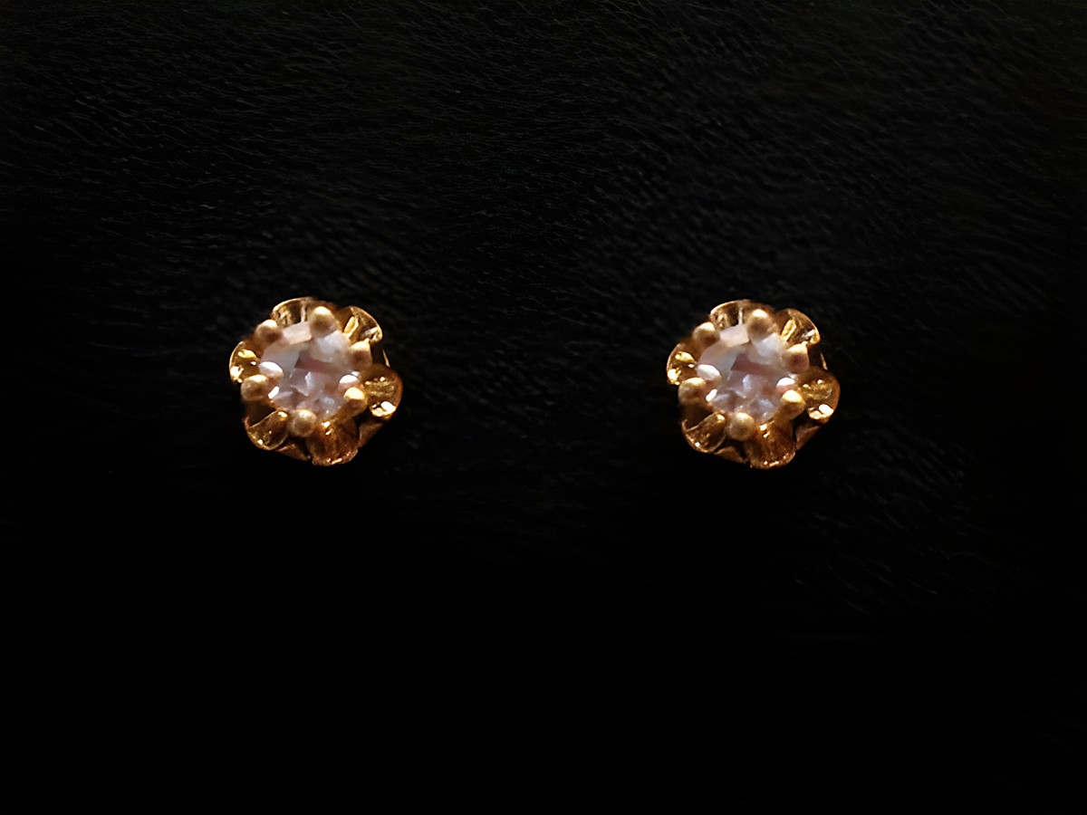 Ohrringe Diamant 0,06 ct W/Si in Blumenform aus Gold, Hersteller Juwelier Harnisch, Brillant und Diamant, elegant und funkelnd, ideal für besondere Anlässe.