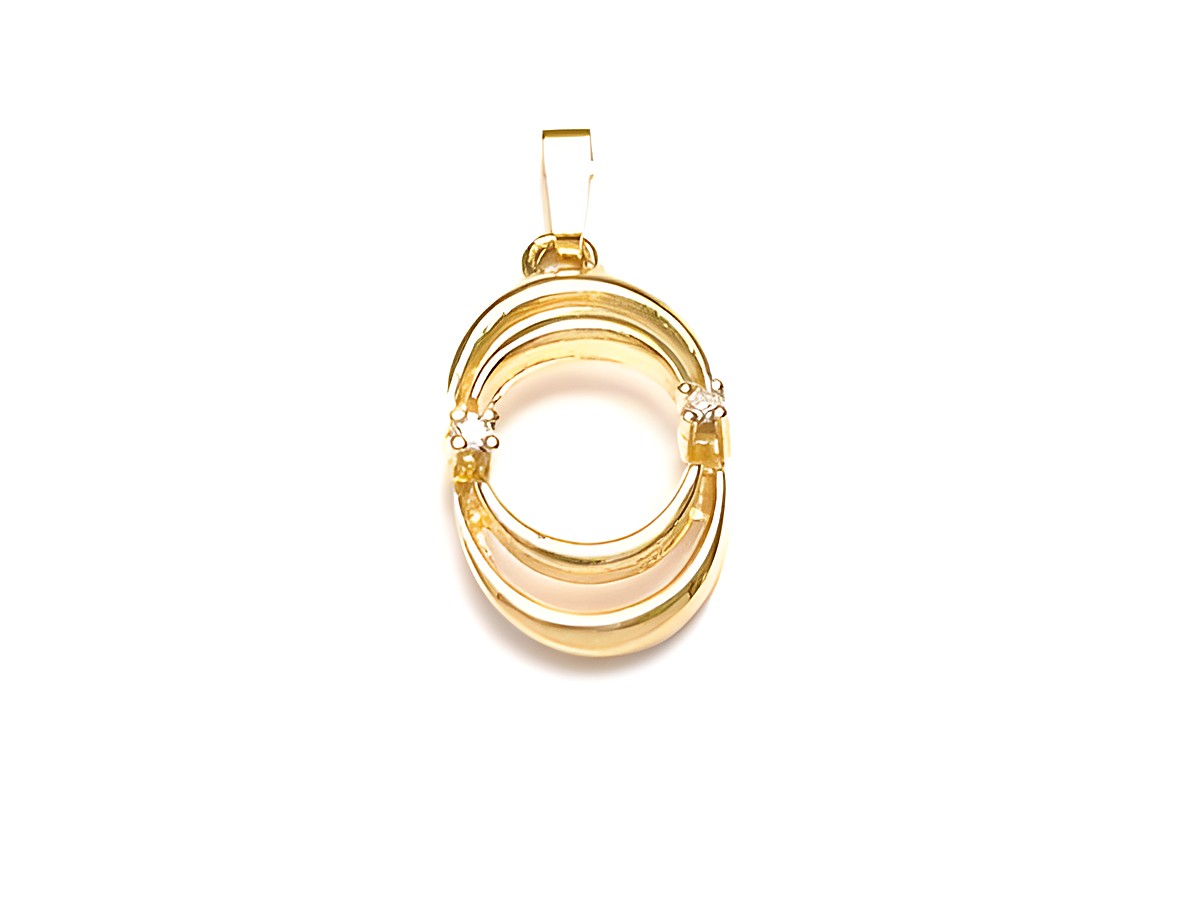 Designer Schmuck mit Diamant Gold 333 Anhänger, Hersteller Juwelier Harnisch, funkelnde Diamanten und Brillianten in elegantem Design. Ideal für besondere Anlässe.