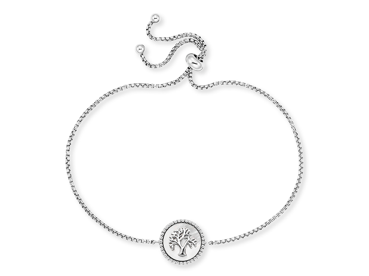 Engelsrufer ERB-LILTREE-PE LILTREE Armband Lebensbaum - mit Perlmutt Silber rhod. & Weiß 24 cm Silberrhodiertes Armband von Engelsrufer mit Lebensbaum-Anhänger aus Perlmutt, elegant und filigran, verstellbar auf 24 cm, perfektes Accessoire für jeden Anlass.