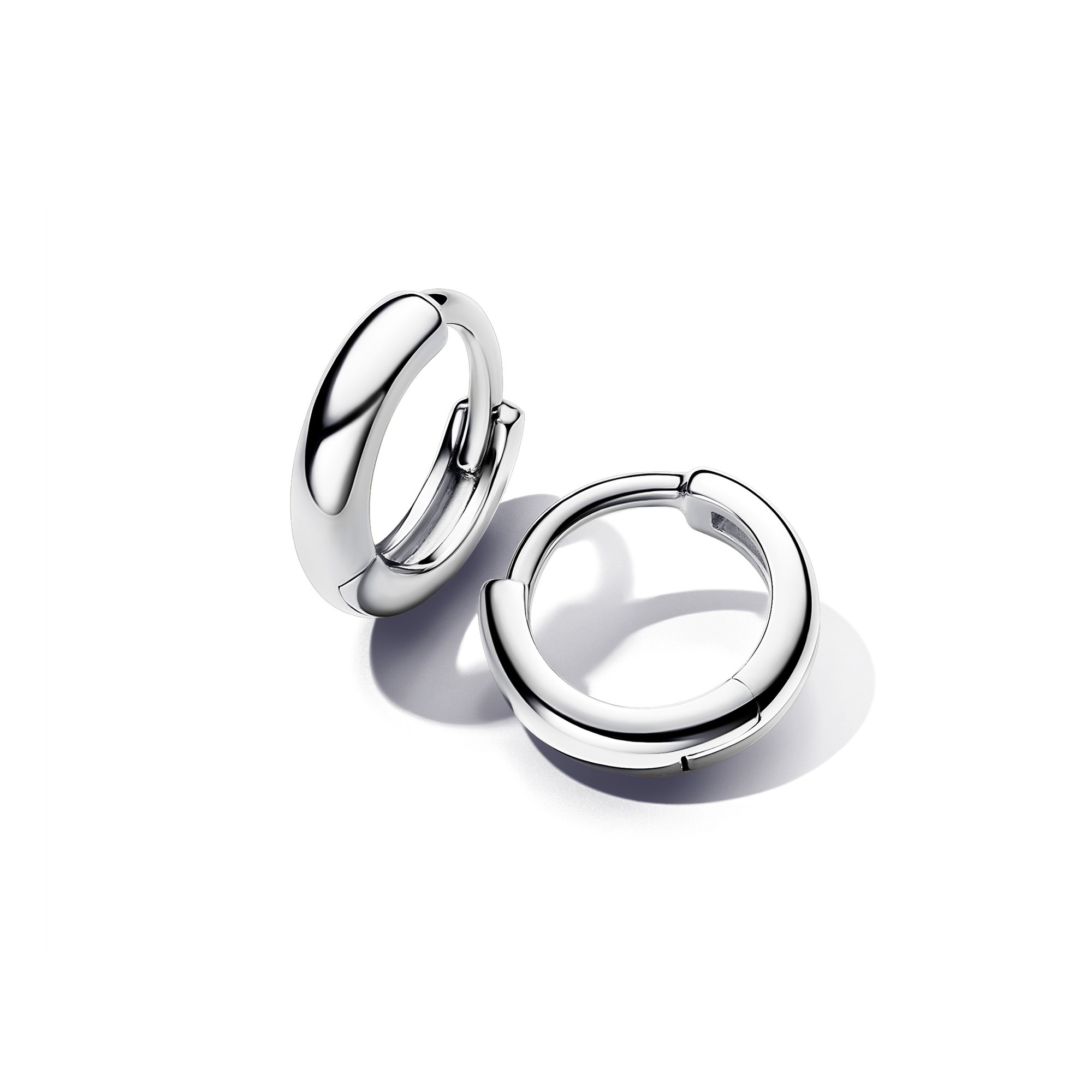 Pandora Runde Huggie Creolen- Ohrringe 1 cm - Sterling Silber