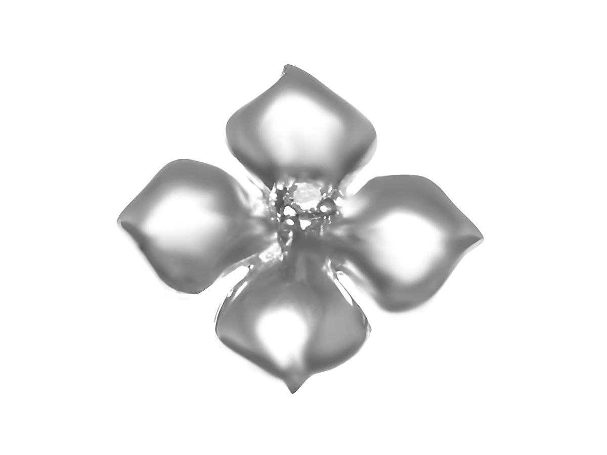Blume aus Weißgold mit Diamanten, besetzt mit funkelnden Brillanten, hergestellt von Juwelier Harnisch, eleganter Diamant Gold Anhänger.