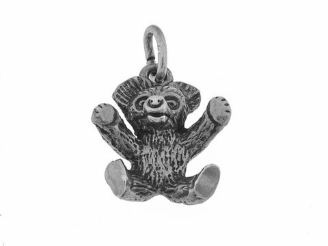 Bär Anhänger aus Echt Silber, verspielt gestaltet, ca. 1,7 cm groß, ideal als Schmuckstück für Tierliebhaber, Hersteller Juwelier Harnisch.