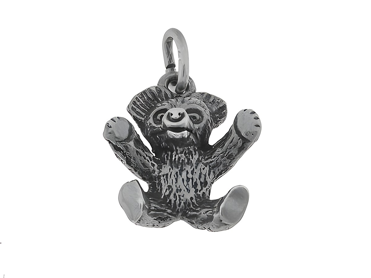 Bär Anhänger aus Echt Silber, verspielt gestaltet, ca. 1,7 cm groß, ideal als Schmuckstück für Tierliebhaber, Hersteller Juwelier Harnisch.