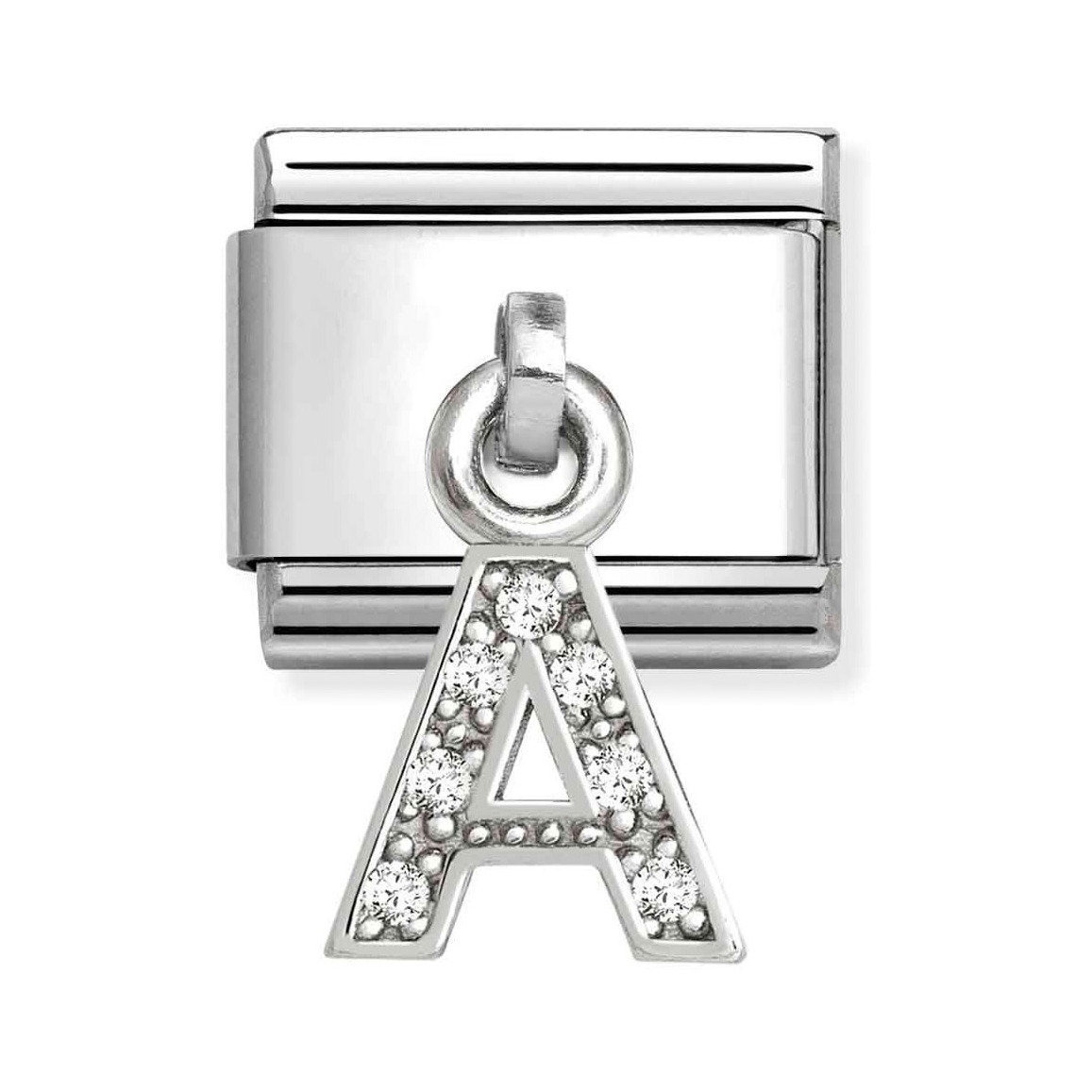 Classic Sterling Silber Charm in Form des Buchstaben A, verziert mit funkelnden Zirkonia, hochwertig verarbeitet, ideal für personalisierte Schmuckstücke, Hersteller Pandora, Neuheiten.