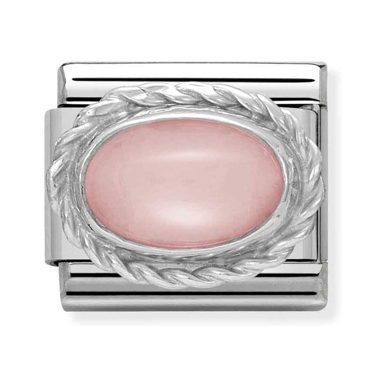 Nomination Composable Classic Charm Kordel rosa Opalmondschein - Edelstahl, Sterling Silber
