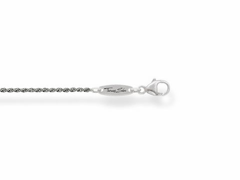 Kette von Thomas Sabo, Modell KE1348-637-12-L50, 50 cm lang, aus Silber, geschwärzt, mit Karabinerverschluss und graviertem Herstellerlogo. Ideal für Charm Ketten.