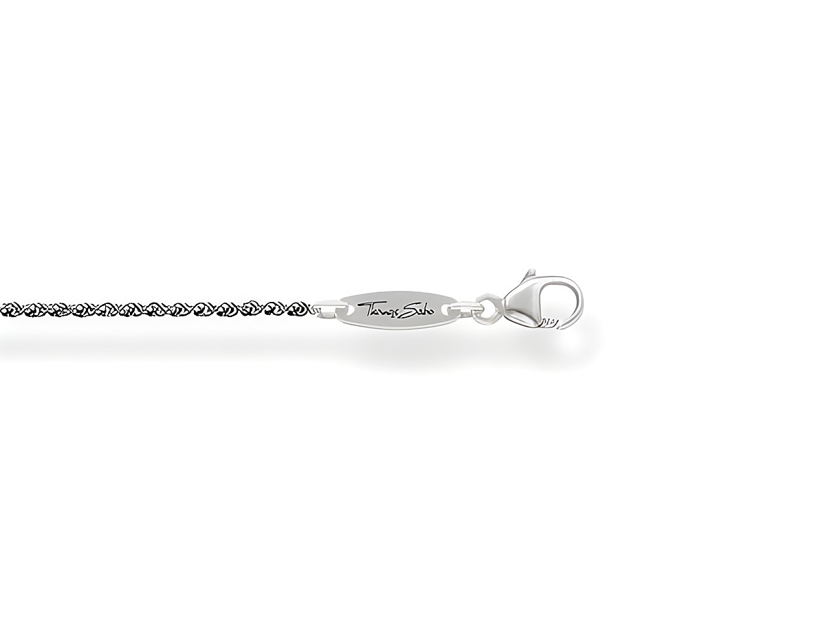 Kette von Thomas Sabo, Modell KE1348-637-12-L50, 50 cm lang, aus Silber, geschwärzt, mit Karabinerverschluss und graviertem Herstellerlogo. Ideal für Charm Ketten.