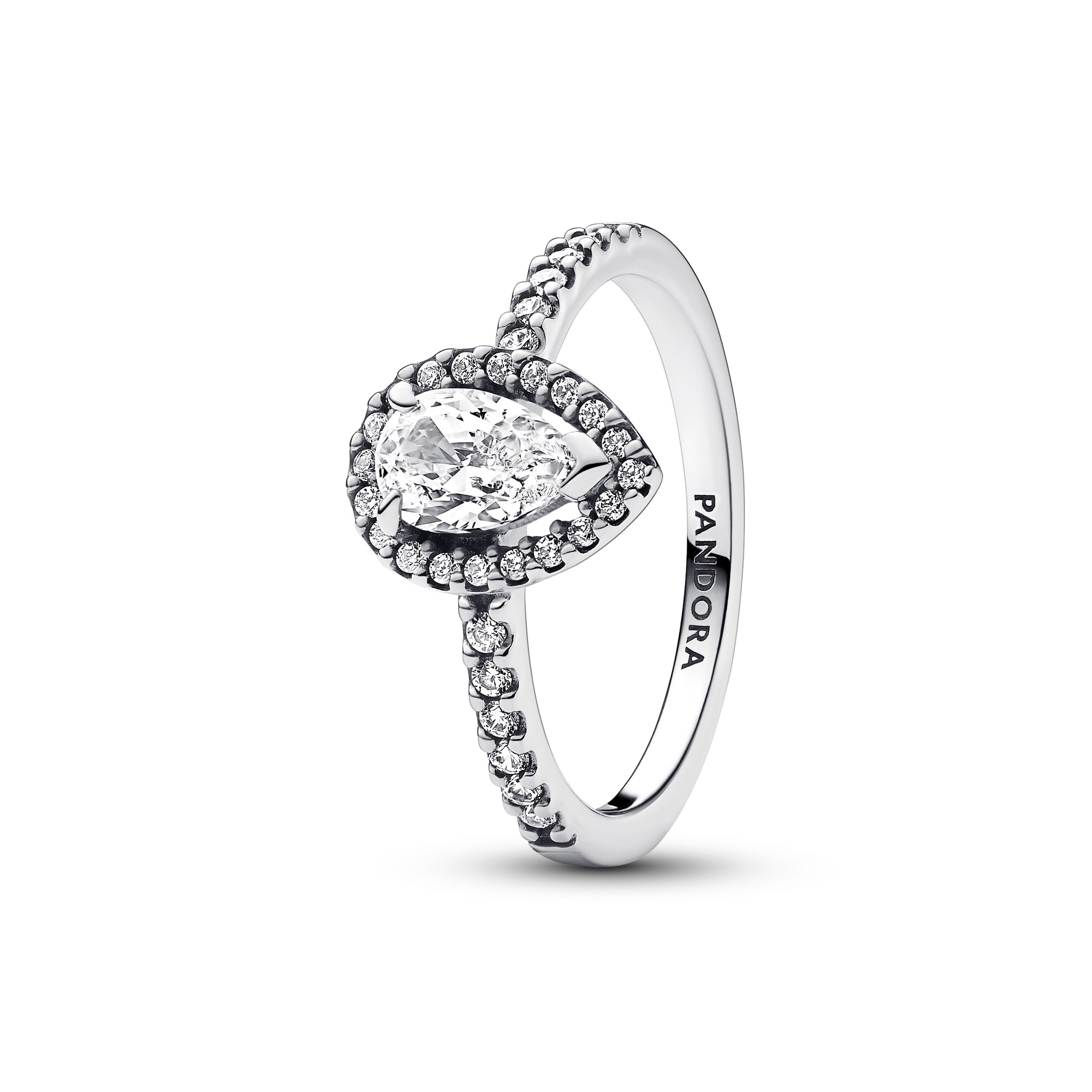 Pandora Funkelnder Birnen-Kranz Ring - Sterling Silber - Zirkonia