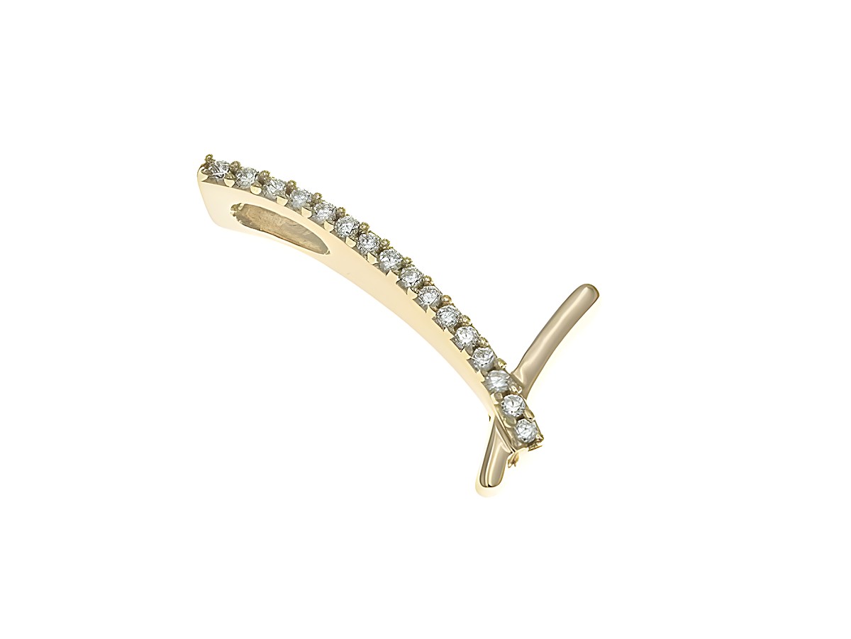 Anhänger aus poliertem Sterling Silber in vergoldetem Roségold mit dem Buchstaben L, verziert mit Zirkonia, Hersteller Juwelier Harnisch.
