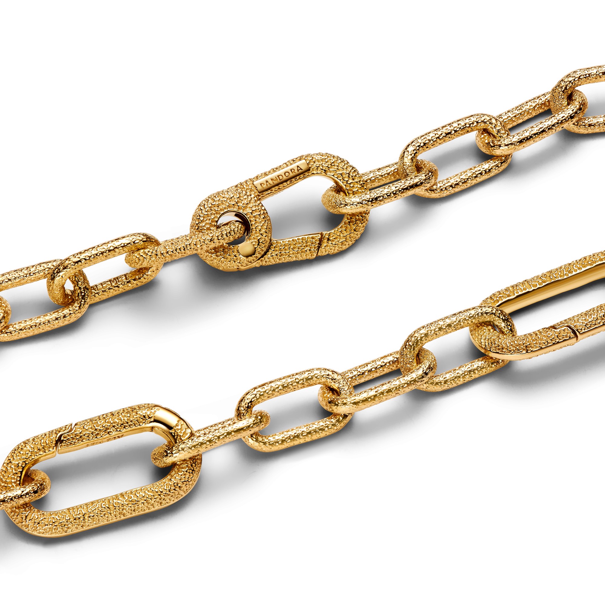 Pandora ME - strukturiertes Kettenarmband - Kettengliedern - Gelbgold Vergoldung – Ansicht 2