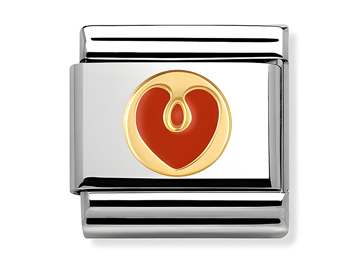 Der Herzanhänger von Nomination in roter Emaille und goldener Umrandung ist Teil der Elegance Collection. Er bietet eine exquisite Verbindung aus Stil und Liebe in einem eleganten Design.