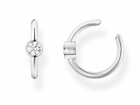 Silberne Ohrklemme aus der Thomas Sabo Charming Collection mit klaren Zirkonia, elegant und modern, perfekt für einen stilvollen Look im Alltag oder zu besonderen Anlässen.