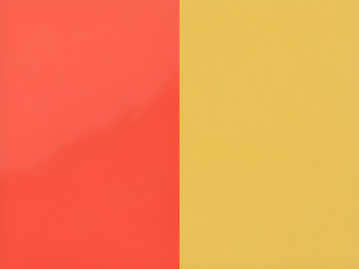 Les Georgettes Perspexeinlage für 8 mm Ringe in Neon Orange und Kanarischem Gelb, Hersteller: Les Georgettes, zeigt eine glänzende und matte Oberfläche in lebhaften Farben.