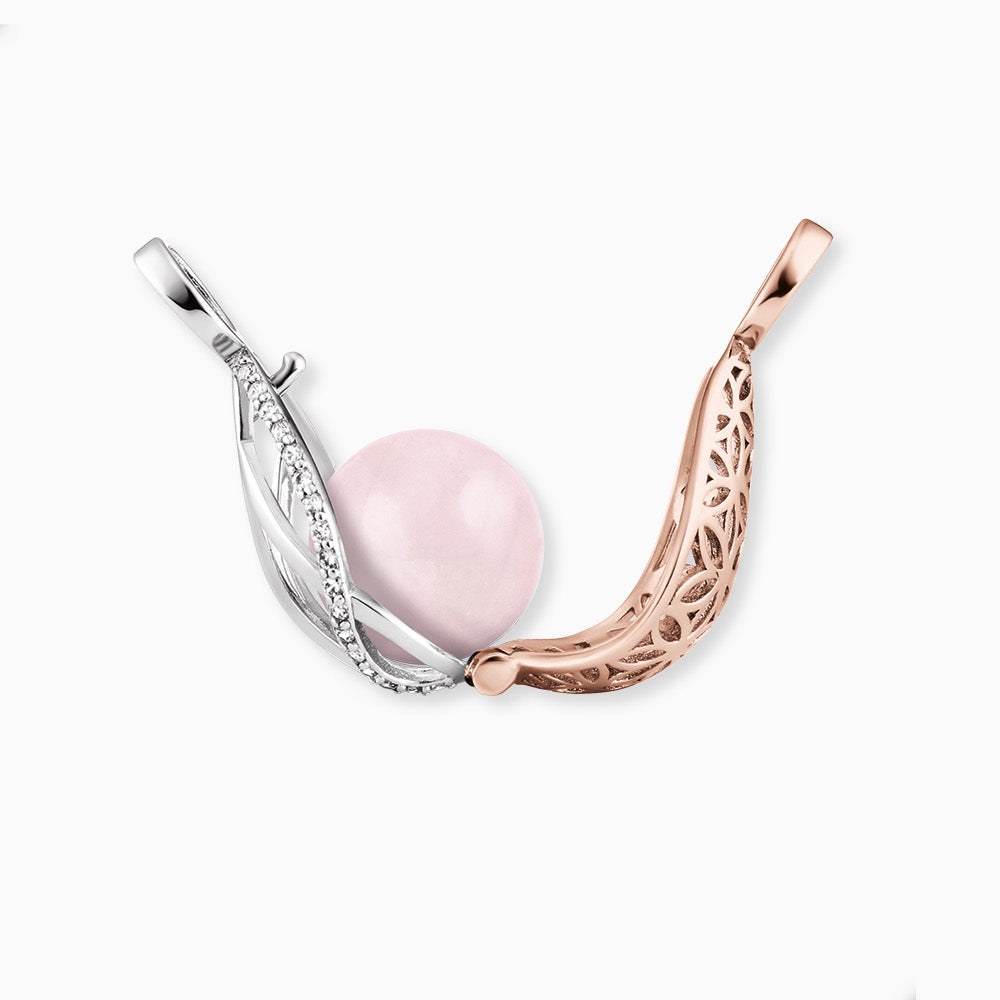 Engelsrufer LEBENSBLUME Kette Himmelsträne mit Bicolor - Roségold vergoldet auf Silber Rosa 42cm Gr. XS – Ansicht 4