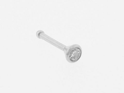 Weißgold Nasenstecker rund aus 750 Weißgold mit modischem Zirkonia, Hersteller Juwelier Harnisch, ideal für stilvolle Akzente im Alltag oder zu besonderen Anlässen.