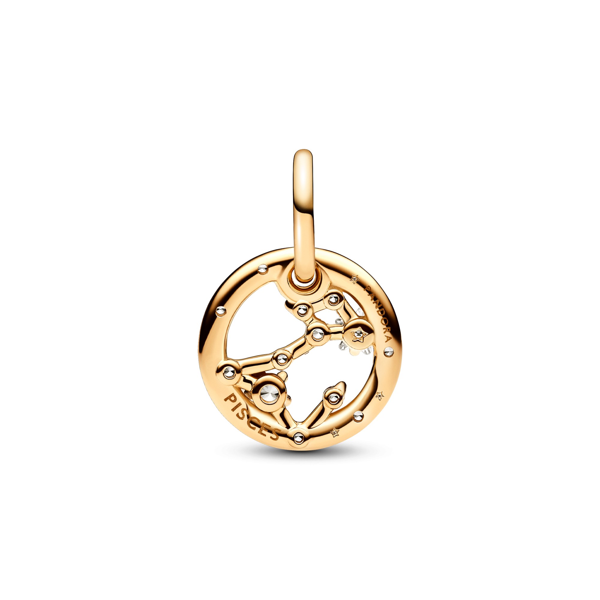 Pandora Sternzeichen Fische Charm-Anhänger - Gelbgold Vergoldung - Zirkonia – Ansicht 3