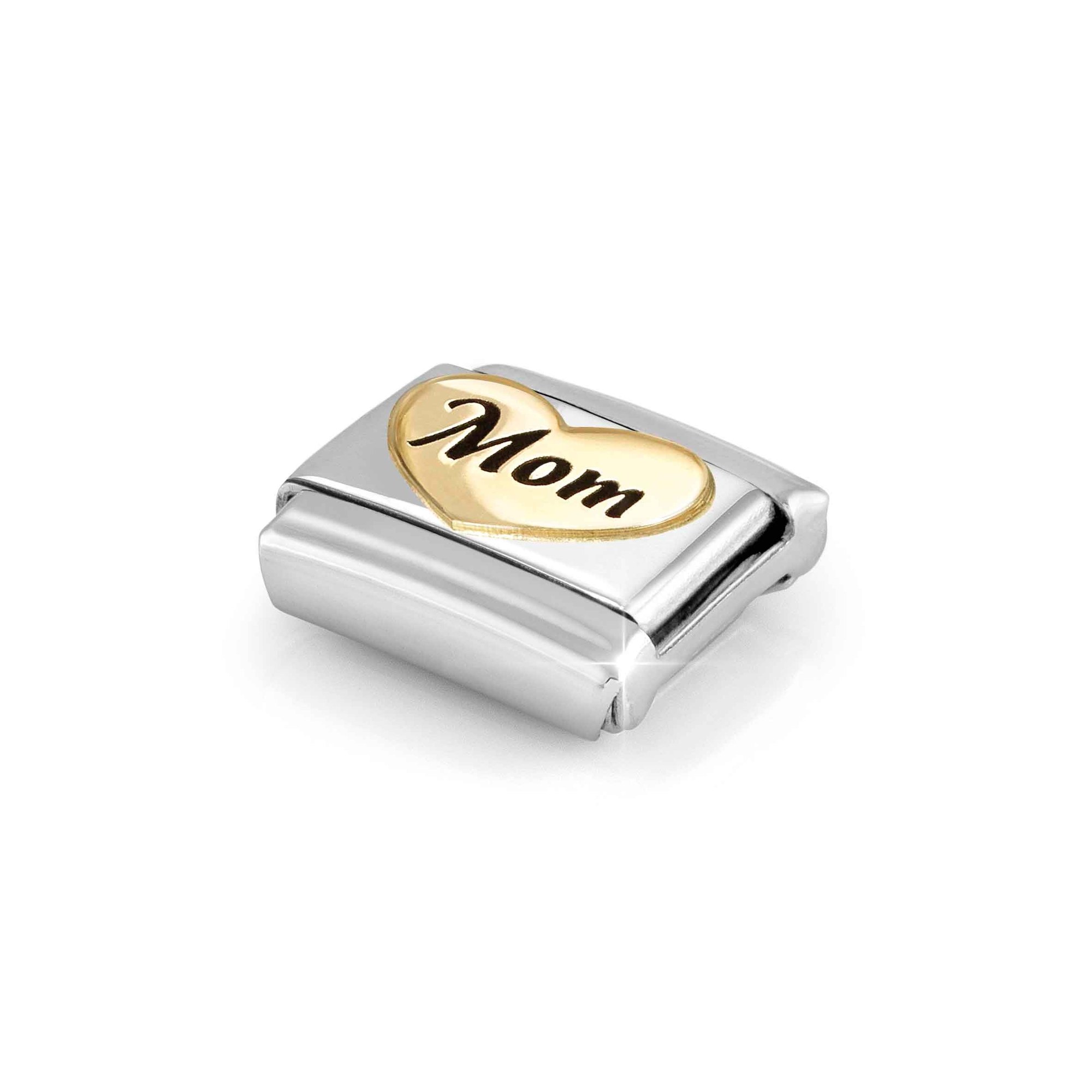 Nomination Composable Classic Charm Mom auf Herz - Edelstahl, Gold 750 Gelbgold, Emaille – Ansicht 5