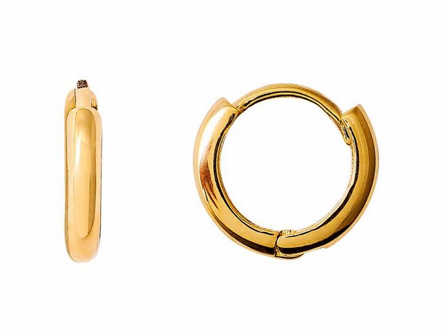 Polierte, gelbgoldene Creolen aus 585 Echtgold von Xenox, elegant und zeitlos, perfekt für den täglichen Gebrauch oder besondere Anlässe, hochwertiger Ohrschmuck.