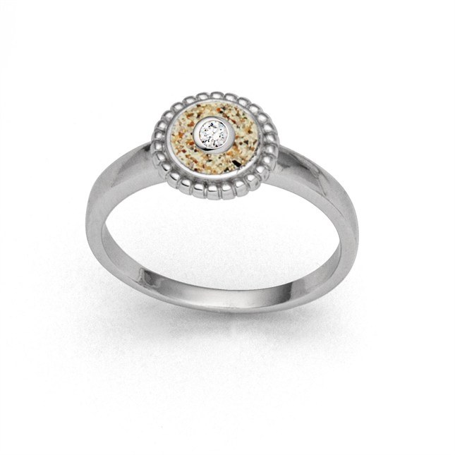 DUR Ring Strandzauber 2.0 - Sterling Silber rhodiniert - Strandsand + Zirkonia – Ansicht 3