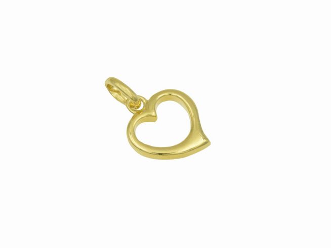 Anhänger Herz aus vergoldetem Sterling Silber, Hersteller Juwelier Harnisch, plastisch geformt, ideal für persönliche Schmuckkollektionen oder Geschenke.