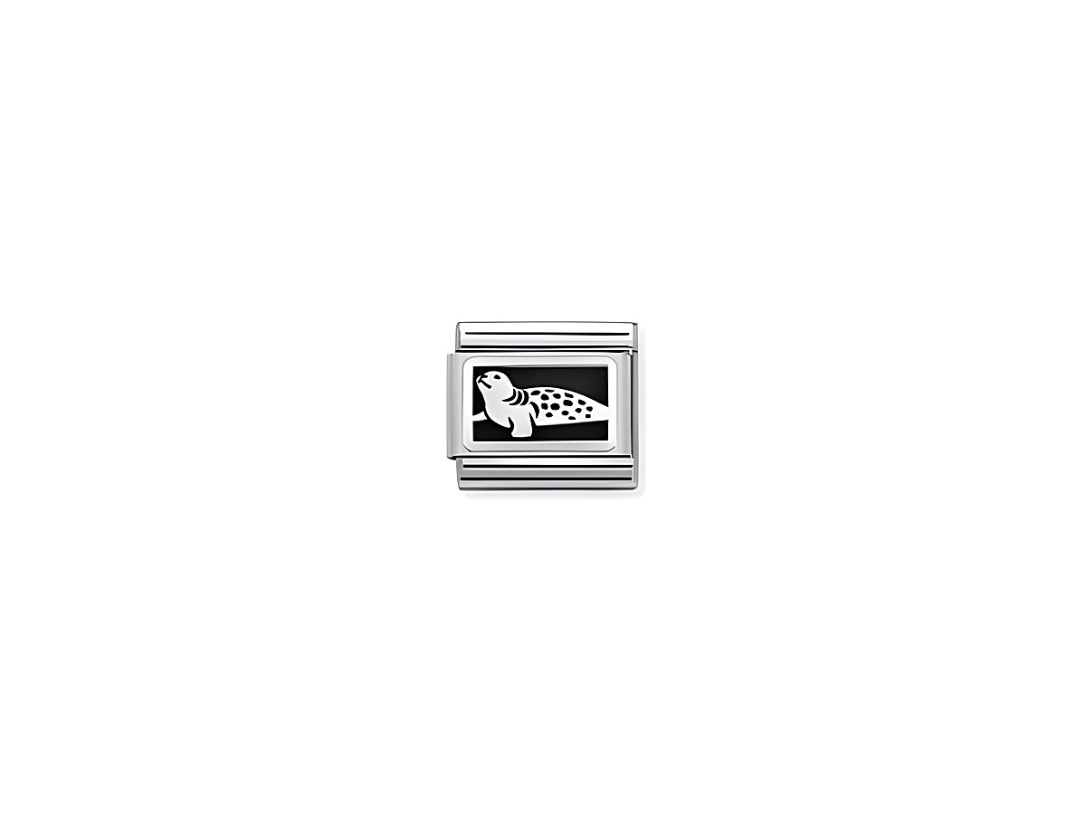 Nomination CLASSIC PLATTEN Element aus Edelstahl und Sterling Silber mit einem Seehund-Motiv, Hersteller Nomination, Modellnummer 330111 36.