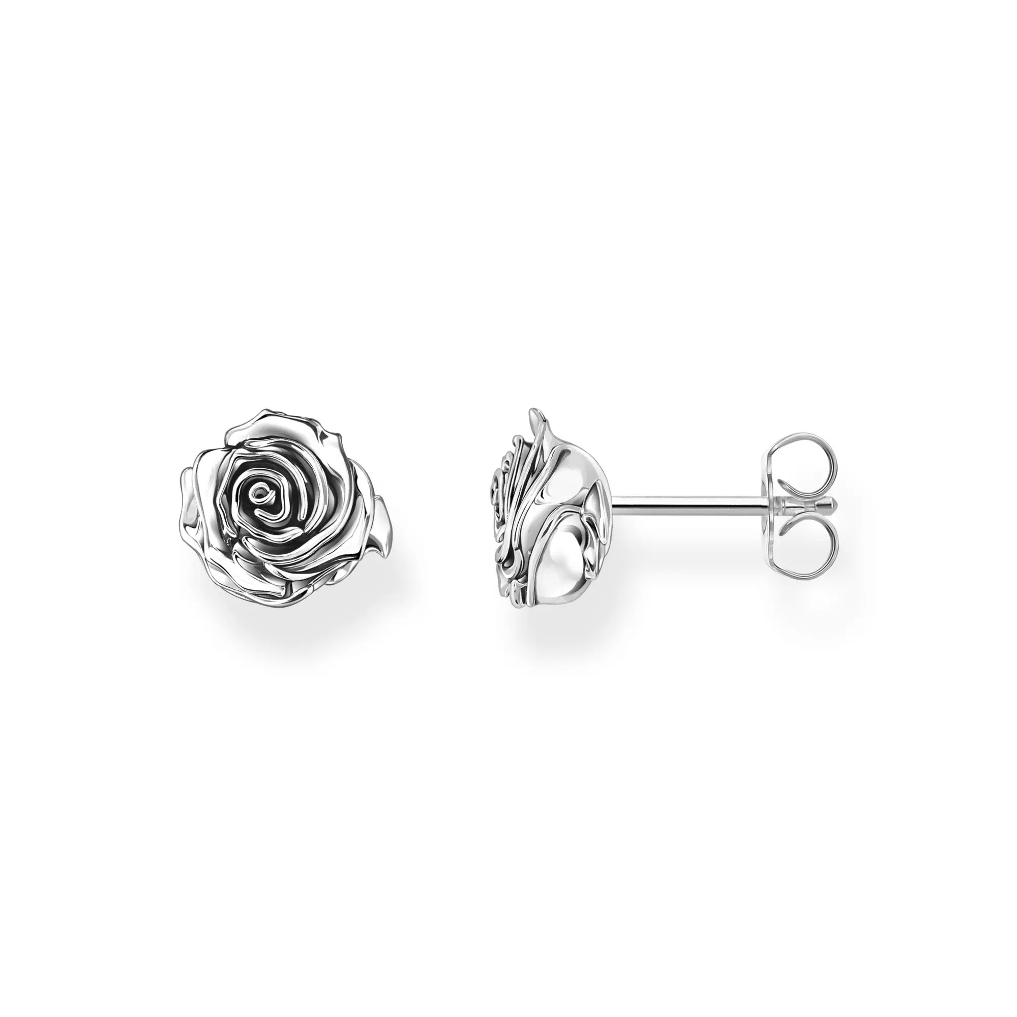 Thomas Sabo Ohrstecker - Rosen Silber - Midnight Rose – Ansicht 2