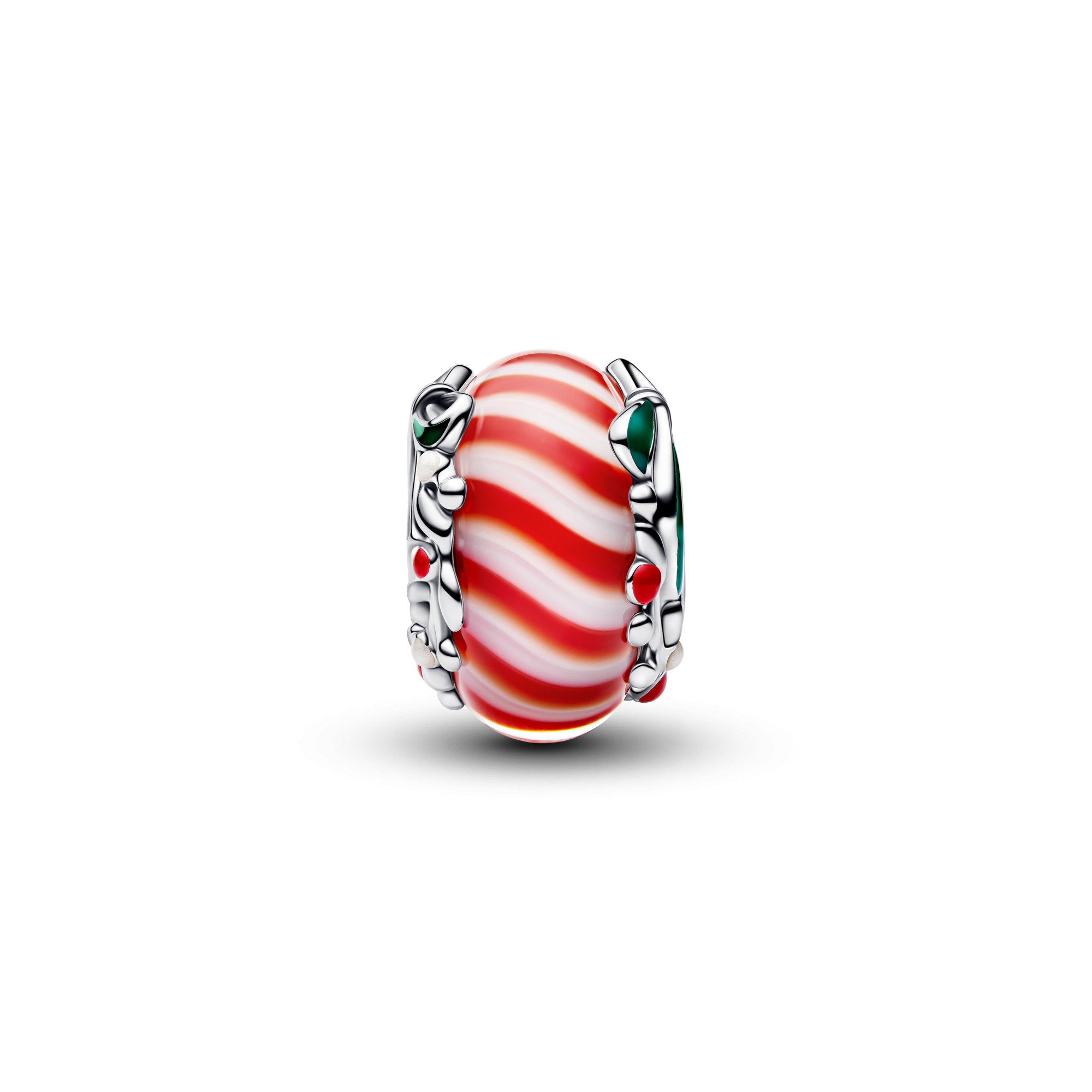 Pandora Zuckerstange Murano-Glas Charm - Sterling Silber - Murano Glas & Emaille Rot – Ansicht 3