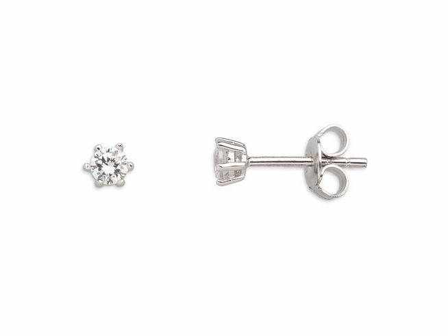 Xenox Sterling Silber Ohrstecker XS7382 in Krappe Silber mit funkelndem Stein im klassischen Design, idealen für eleganten Ohrschmuck in jedem Anlass.