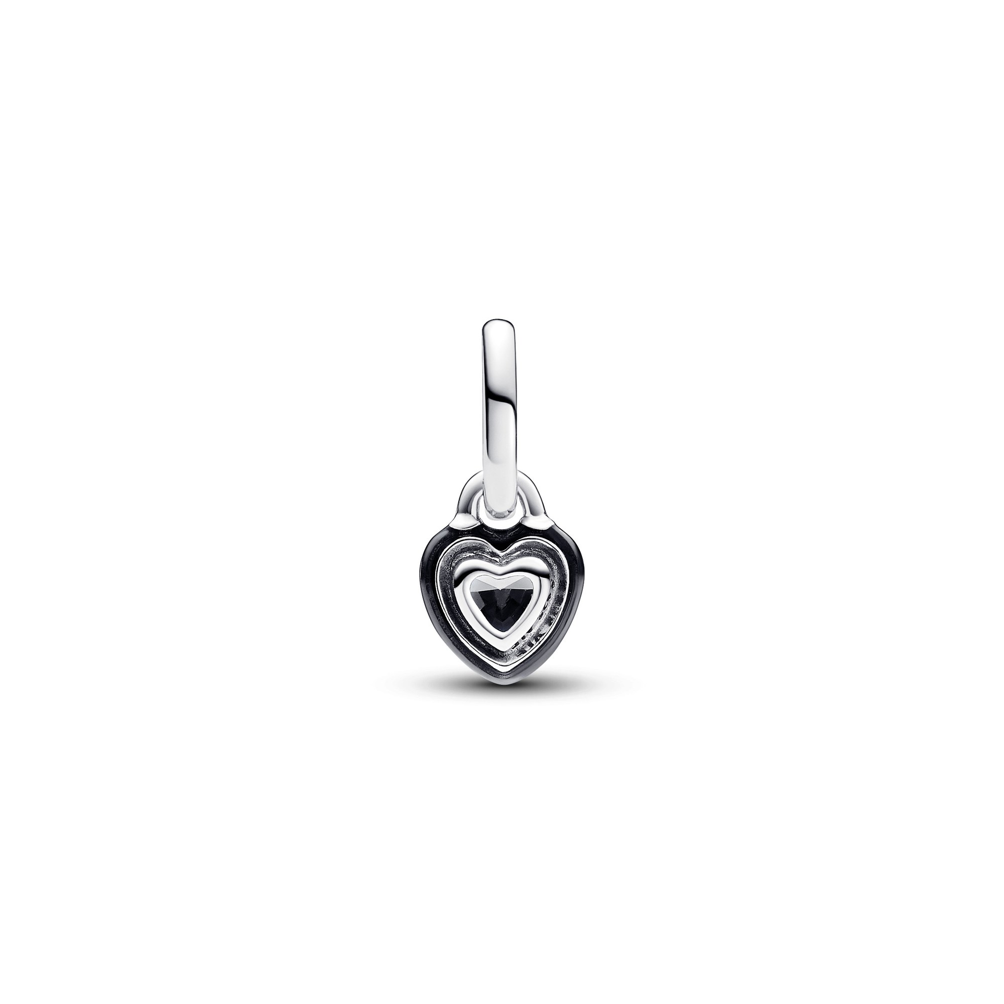 Pandora ME Schwarzer Chakra-Herz-Mini-Anhänger - Sterling Silber - Kristall + Emaille Schwarz Ansicht 2 – Ansicht 2