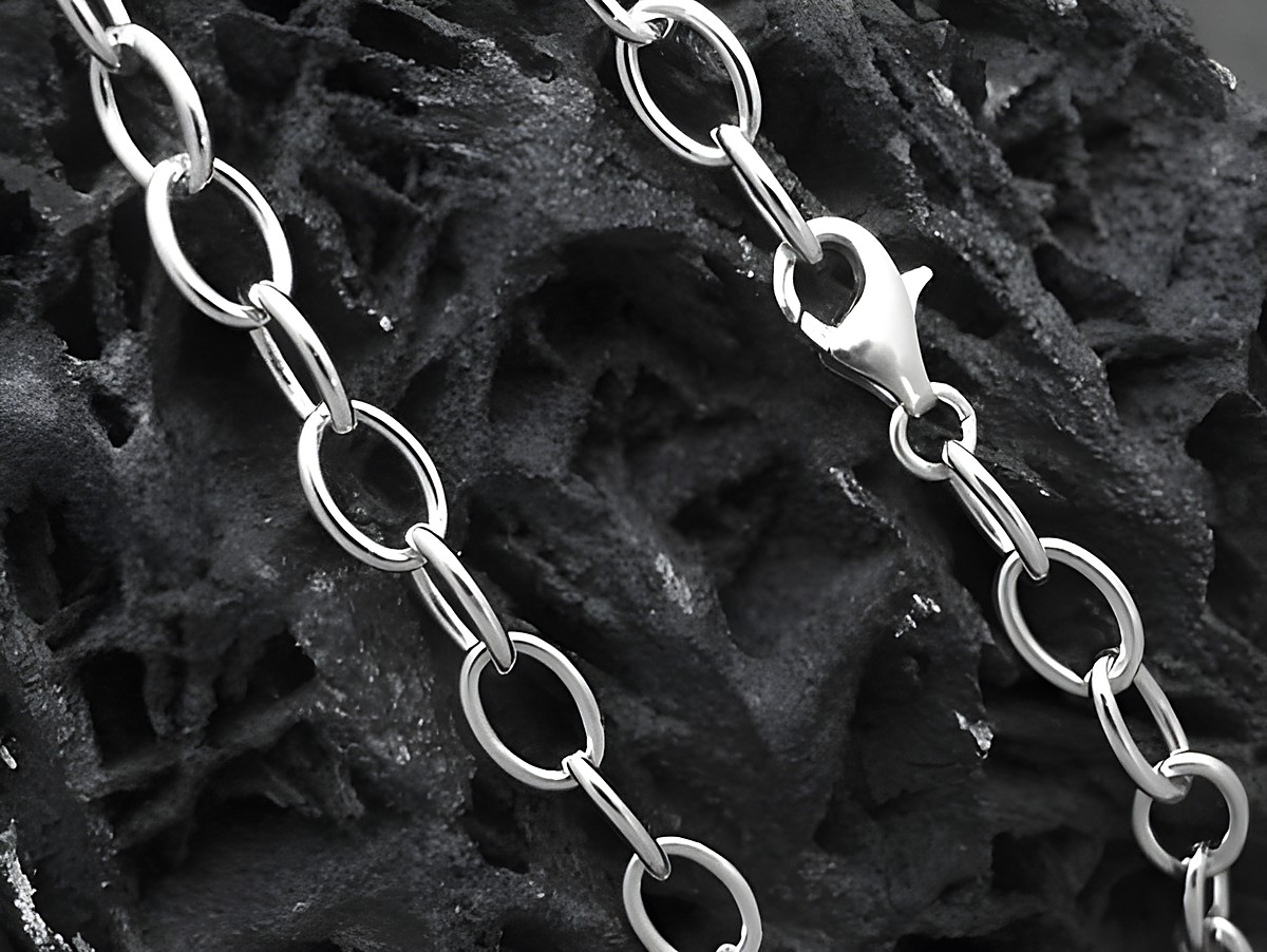 Silber Armband 14 cm Rundanker mit 6,2 mm Gliedern aus rhodiniertem Sterling Silber, Hersteller Juwelier Harnisch, ideal für Charms, schlankes und elegantes Design. – Ansicht 3