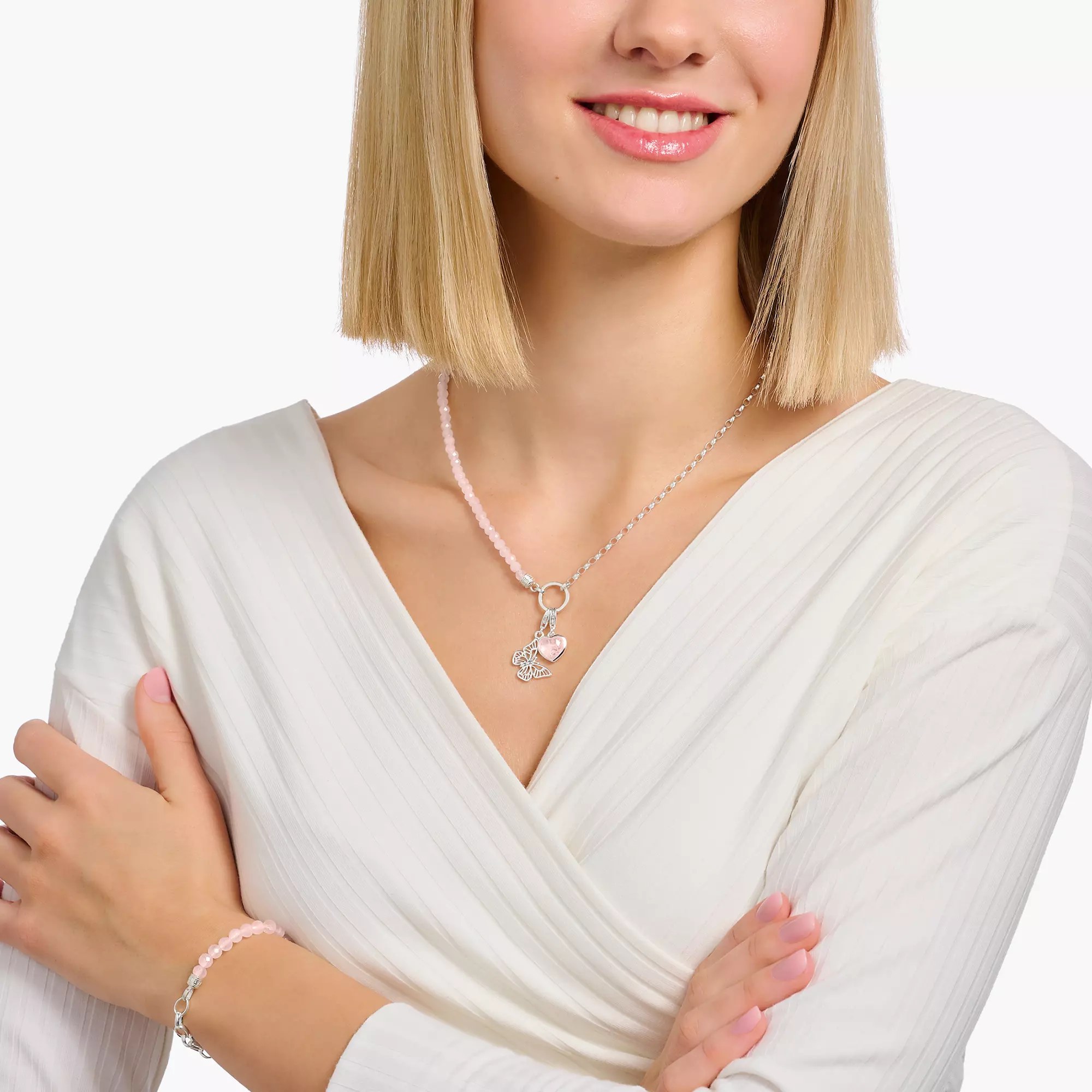 Thomas Sabo Charm - Herz - Silber - Rosenquarz - pink – Ansicht 3