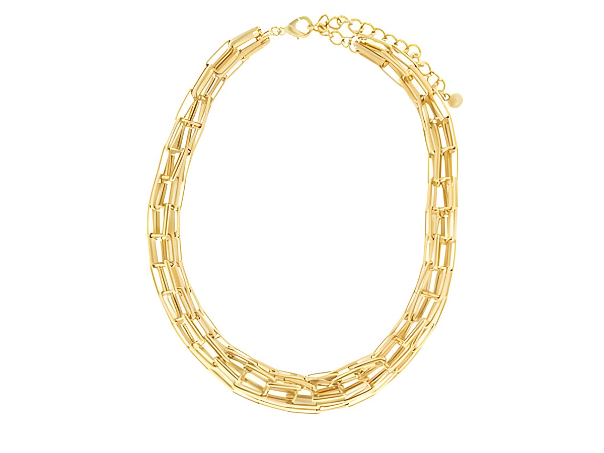 Collier Emma von Sweet Deluxe aus Metall in Gold. Elegantes Design mit glänzenden, ineinander verschlungenen Gliedern für einen stilvollen Look. Ideal für besondere Anlässe oder den Alltag.