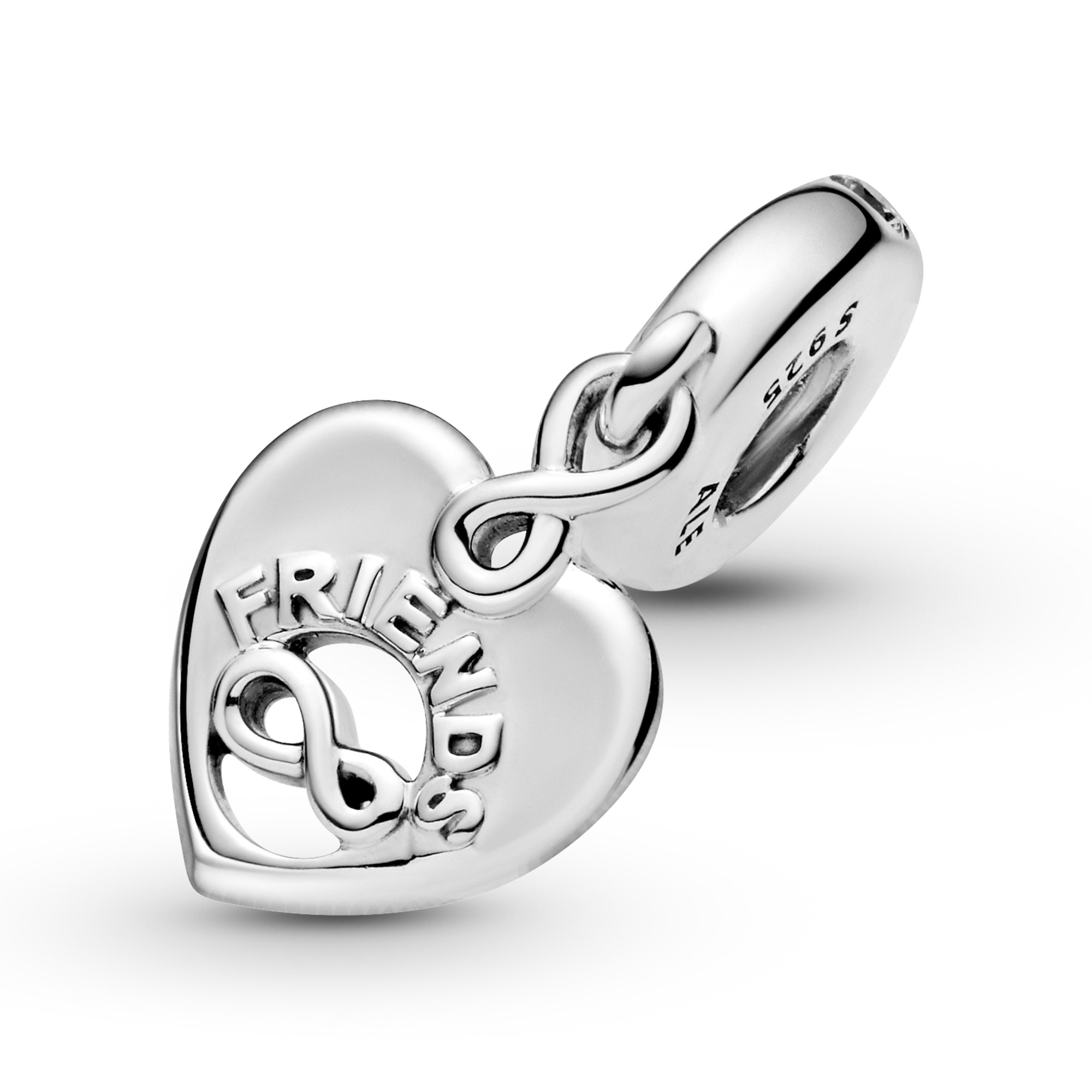 Pandora Charm Anhänger - Freunde und Unendlichkeitsherz Silber mit Zirkonia – Ansicht 4
