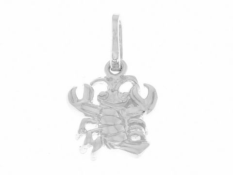 Krebs Sternzeichen Anhänger aus 925 Sterling Silber poliert, Hersteller Juwelier Harnisch, zeigt ein detailliertes Krebsdesign in ansprechendem Glanz.