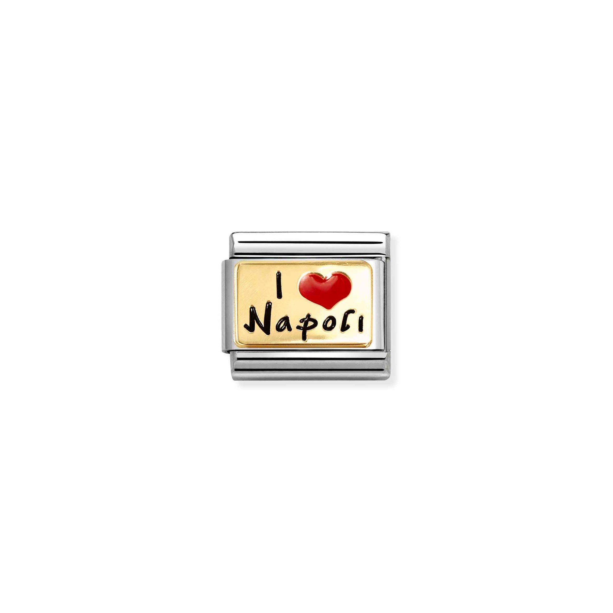 Nomination Composable Classic Charm I Love Napoli - Edelstahl, Gold 750 Gelbgold