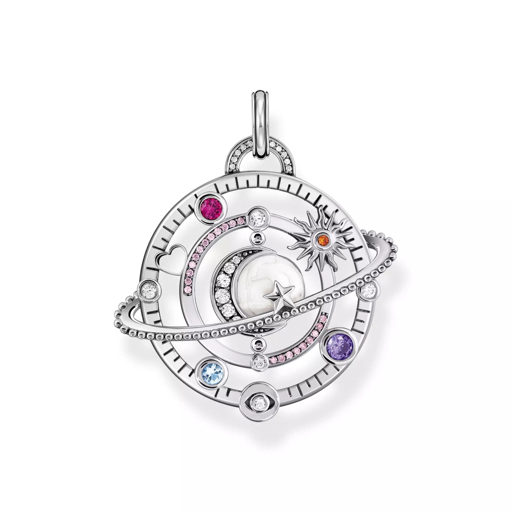 Thomas Sabo Cosmic Amulet Anhänger - Bunt - Silber gesch. - Keramik + Lab Grown Saphir & Spinell – Ansicht 2