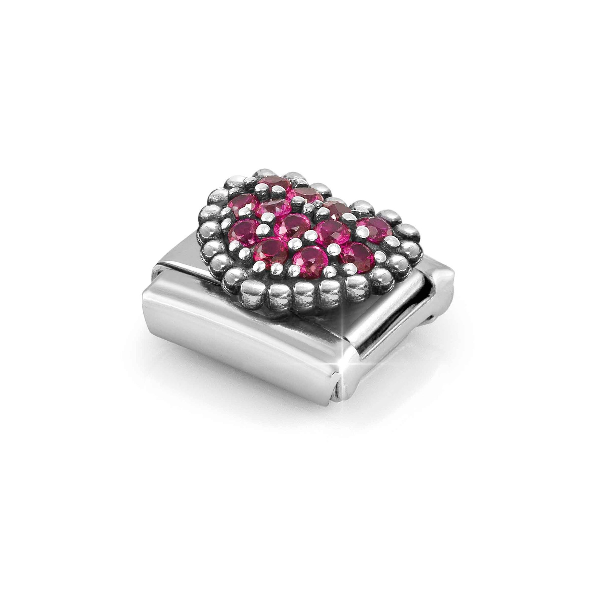 Nomination CLASSIC Element - oxidiertes Sterling Silber - Zirkonia - Kugelherz - Rot – Ansicht 5
