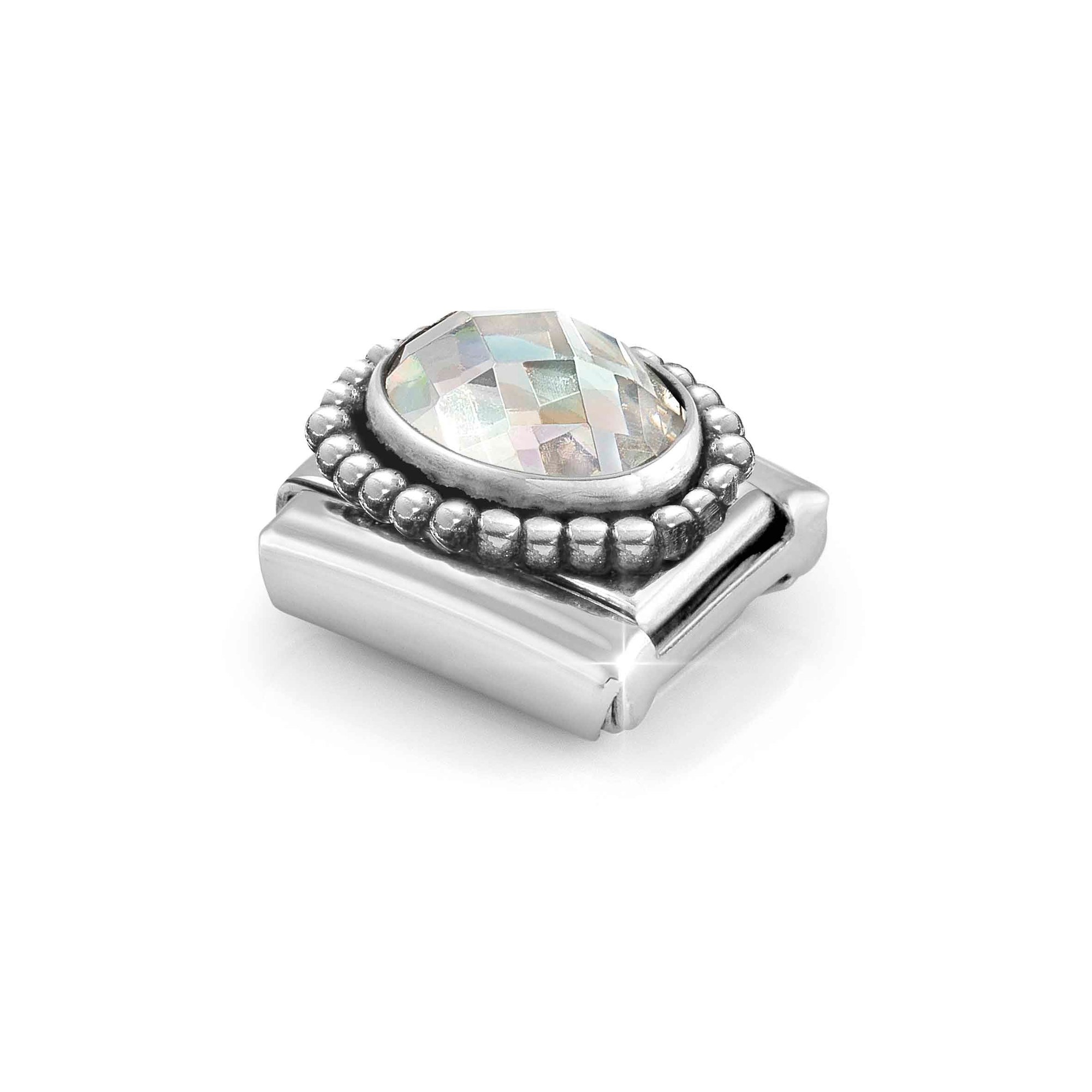 Nomination CLASSIC Element - fac. Zirkonia - oval in Sterling Silber Kugel - Weiß – Ansicht 5