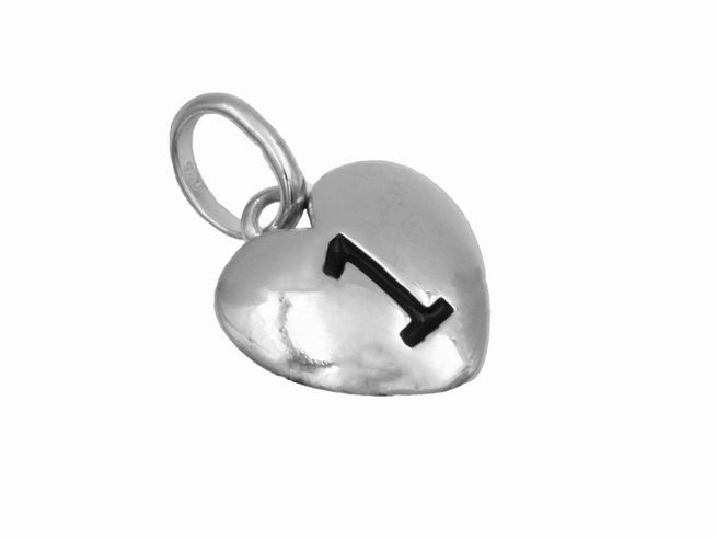 Antiker Herzanhänger 1 aus 925 Sterling Silber, poliert und rhodiniert, im eleganten Design, ideal für Schmuckliebhaber. Hersteller Juwelier Harnisch.