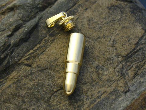 Silber Anhänger Gold auf Silber Patrone echt Silber, Hersteller Juwelier Harnisch, vergoldet Gelbgold, stilvoll und einzigartig, ideal für Anhänger oder dekorative Zwecke.