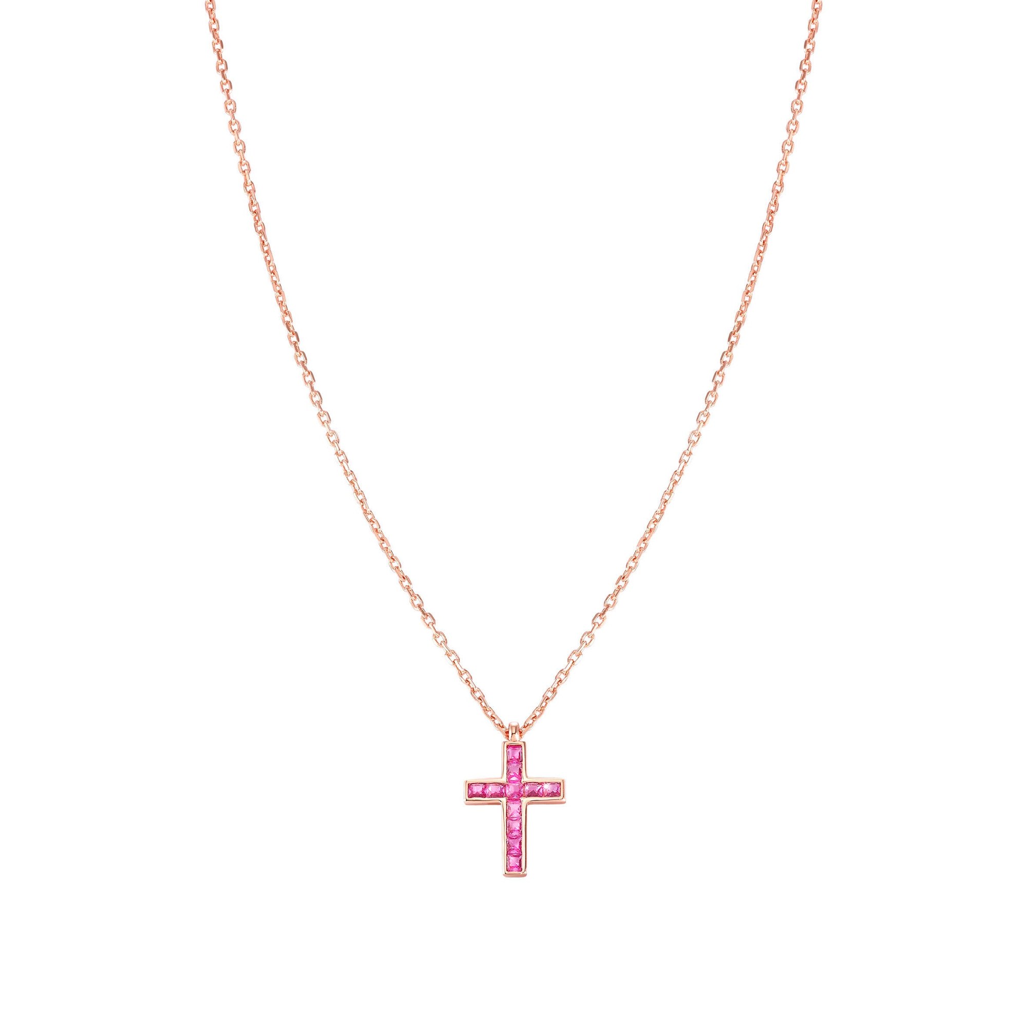 Nomination Carismatica KREUZ Collier - Roségold vergoldet - Zirkonia Fuchsia - 38 - 44 cm – Ansicht 3