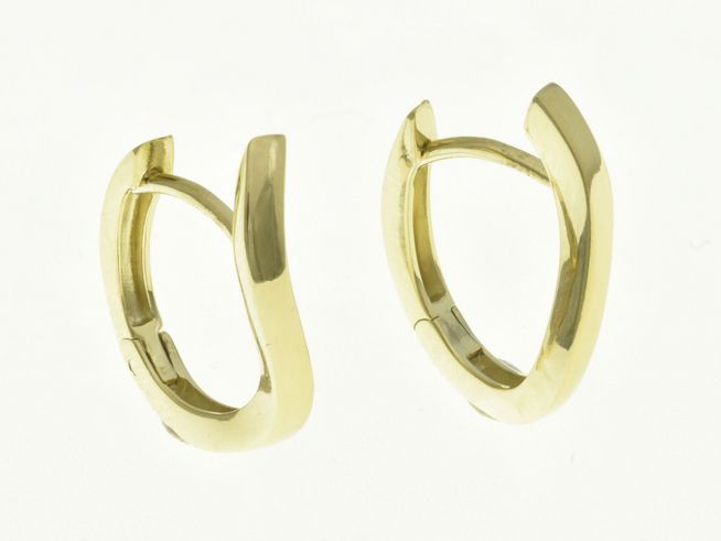 Creolen aus Sterling Silber in Gelbgold vergoldet, 1 cm groß und 2,1 mm dick, Hersteller Juwelier Harnisch, elegante und zeitlose Ohrringe bis 15 mm.