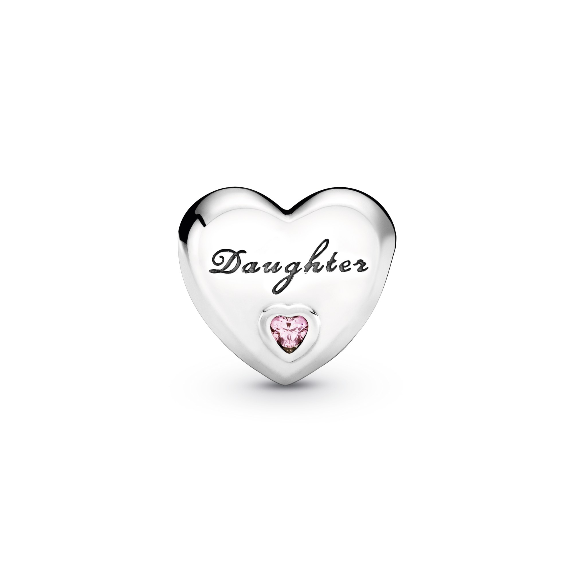 PANDORA Daughter-Herz - Silber + Zirkonia rosa - Charm – Ansicht 2