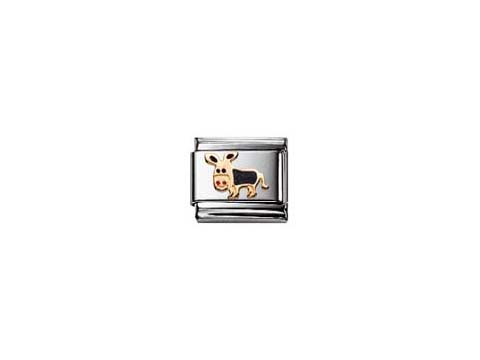 Emaillierter Anhänger von Nomination mit einem bunten Eselmotiv auf silbernem Hintergrund, Artikelnummer 030212 03, ideal für Armbänder oder als individuelles Geschenk.